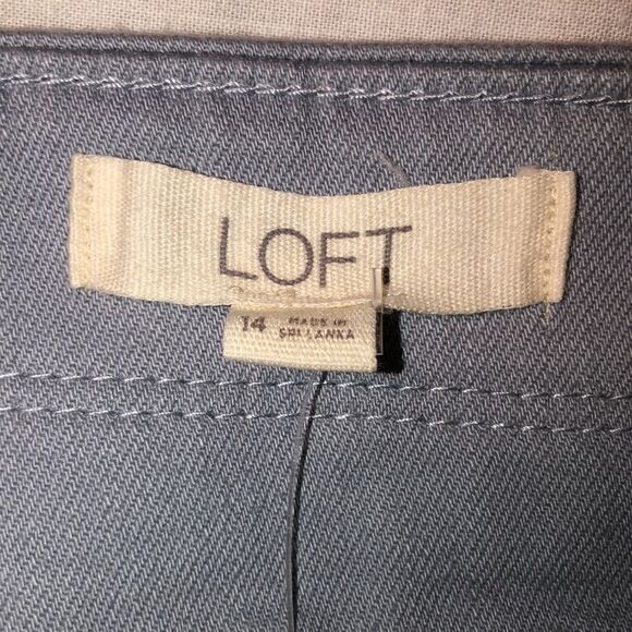 LOFT 14 High Rise High 3 Button Waist 4 Pocket Stretch Ankle Jeans in Light Blue - Picture 11 of 12